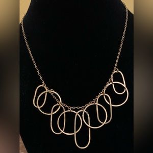 Vintage Duarte Gold Tone Necklace Sz 16” 925 Sterling Linking Rings